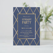 Ruhestands-Party Einladung - Gold elegant, Trendy (Stehend Vorderseite)