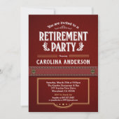 Ruhestands-Party Einladung. Nobles Imitatleder Einladung (Vorderseite)