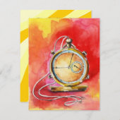 Ruhestands-Party Einladungen ~ Goldtaschen-Uhr (Vorne/Hinten)