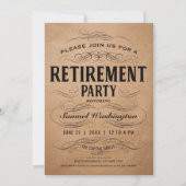 Ruhestands-Party Einladungen Vintages Scrollwork (Vorderseite)