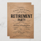 Ruhestands-Party Einladungen Vintages Scrollwork (Vorne/Hinten)