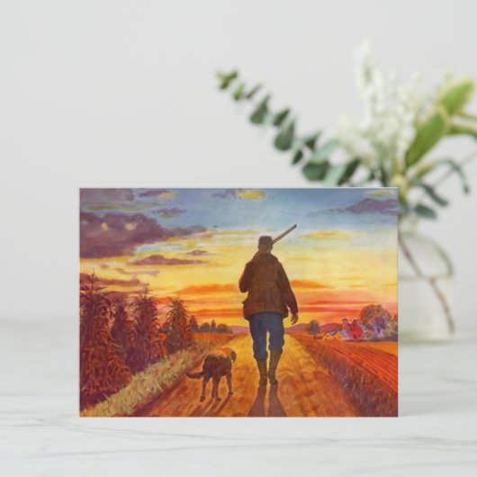 Ruhestands-Party Einladungs-bester Freund-Jagd Einladung (Stehend Vorderseite)