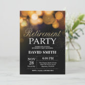 Ruhestands-Party Einladungs-Schwarzes und Einladung (Stehend Vorderseite)