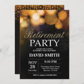 Ruhestands-Party Einladungs-Schwarzes und Einladung (Vorne/Hinten)