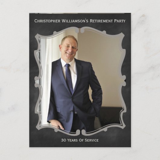 Ruhestands-Party-Foto-Karten-Vintage Einladung (Vorderseite)