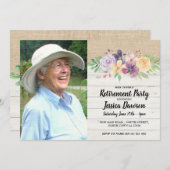 Ruhestands-Party-hölzerne Leinwand-rustikales mit Einladung (Vorne/Hinten)