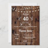 Ruhestands-Party-lädt rustikaler pensionierter Einladung (Vorderseite)