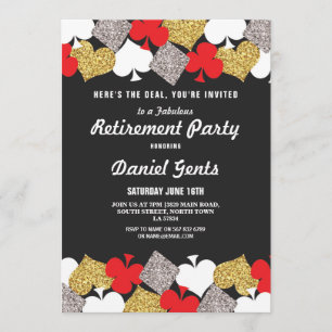 Ruhestands-Party-Las- Vegaskasino Royale laden ein Einladung