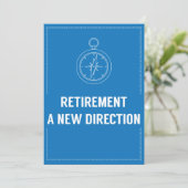 Ruhestands-Party-moderne mutige Kompass-Richtung Einladung (Stehend Vorderseite)