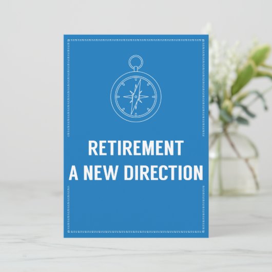 Ruhestands-Party-moderne mutige Kompass-Richtung Einladung (Stehend Vorderseite)