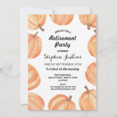 Ruhestands-Partyrustikaler Watercolor-Kürbis-Fall Einladung (Vorderseite)