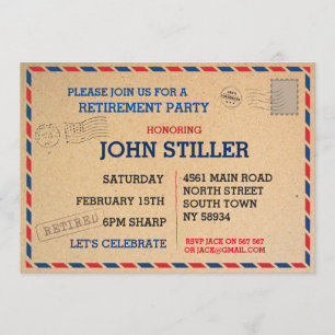 Ruhestands-Postkarten-Post-Posten laden Einladung