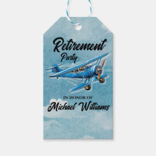Ruhestands-Reise-Partyflugzeug Vintage Geschenkanhänger