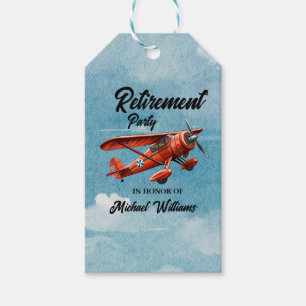 Ruhestands-Reise-Themenparty Rotes Flugzeug Vintag Geschenkanhänger