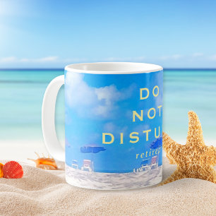 Ruhestands Sommer Strand Blau Weiß Geschenk Kaffeetasse