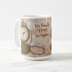 Ruhestands-Tasse mit Taschenuhr Zeit, in den Ruhes Kaffeetasse