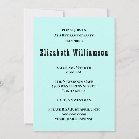 Ruhestands-Vintager Zeitungs-Mann personalisiert Einladung (Rückseite)