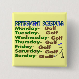 Ruhestands-Zeitplan GOLFSPIELER Button
