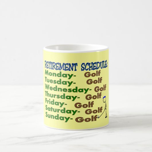 Ruhestands-Zeitplan GOLFSPIELER Kaffeetasse (Mittel)