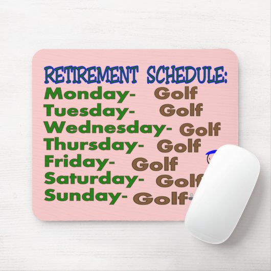 Ruhestands-Zeitplan GOLFSPIELER Mousepad (Mit Mouse)