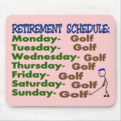 Ruhestands-Zeitplan GOLFSPIELER Mousepad (Vorne)