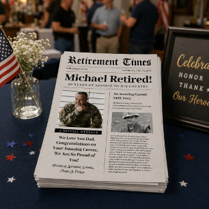 Ruhestands-Zeitungs-Schild-Geschenk Militär  Briefbogen