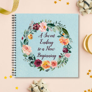 Ruhestands-Zitat Floraler Kranz Gästebuch Notizblock