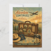 Ruhestandsabenteuer mit Vintage-Reise-Koffer (Vorderseite)
