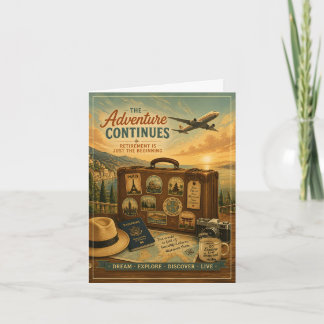 Ruhestandsabenteuer mit Vintage-Reise-Koffer Dankeskarte