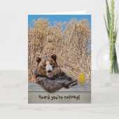 Ruhestandsbär mit Bier Karte (Vorderseite)