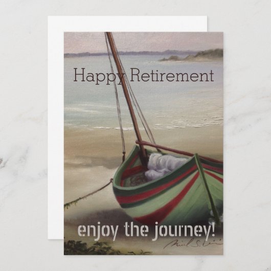 Ruhestandsboot Dankeskarte (Vorne/Hinten)