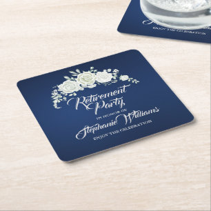 Ruhestandsfeier Damen Party Vintage Weiße Rose Rah Rechteckiger Pappuntersetzer