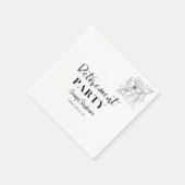 Ruhestandsfeier Elegant Schwarz-Weiß-Blumenmuster Serviette (Ecke)