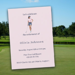 Ruhestandsfeier Golferin Wasserfarbe Einladung