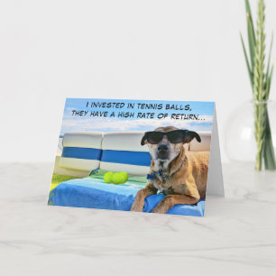 Ruhestandsfeier lustiger Hund Investor  Karte