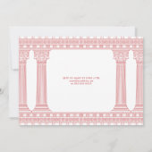 Ruhestandsfeier mit rosa Tempel Einladung (Rückseite)