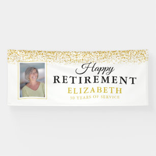 Ruhestandsfeier Party Gold Glitter Foto Banner