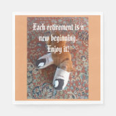 Ruhestandsfeier Serviette Ingwerkatze schlafend Fo (Vorderseite)
