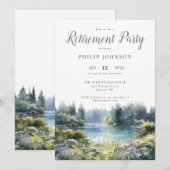 Ruhestandsfeier Waldsee Wildblumen Einladung (Vorne/Hinten)