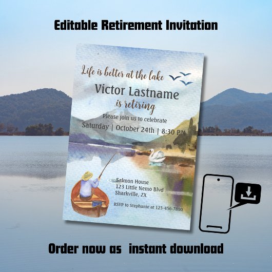 Ruhestandsfischerei am Seeufer Ankündigung