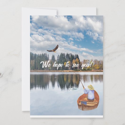 Ruhestandsfischerei am Seeufer Einladung (Rückseite)