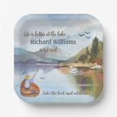 Ruhestandsfischerei am Seeufer Pappteller (Vorderseite)