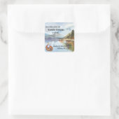 Ruhestandsfischerei am Seeufer Quadratischer Aufkleber (Tasche)