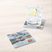 Ruhestandsfischerei am Seeufer Rechteckiger Pappuntersetzer (Vor Ort)