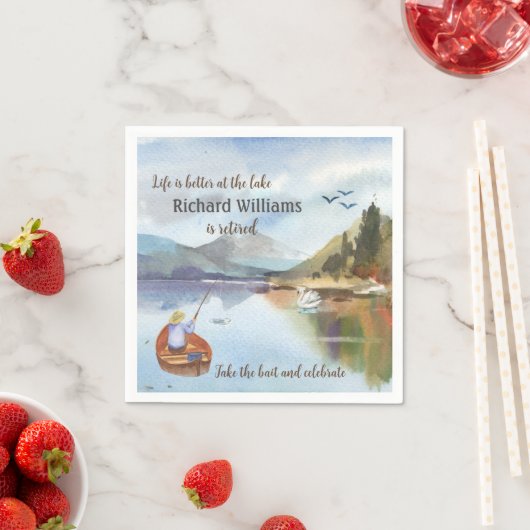 Ruhestandsfischerei am Seeufer Serviette (Beispiel)