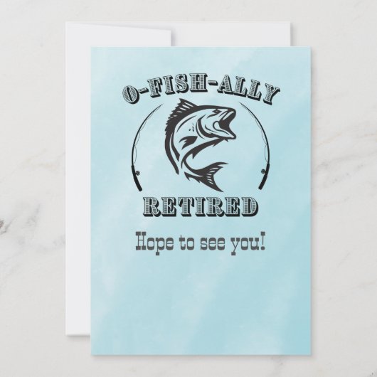 Ruhestandsfischerei auf O-Fisch in Ruhestand Einladung (Rückseite)