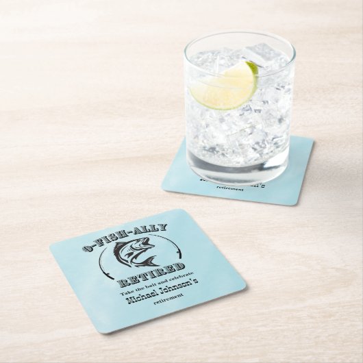 Ruhestandsfischerei auf O-Fisch in Ruhestand Rechteckiger Pappuntersetzer (Vor Ort)