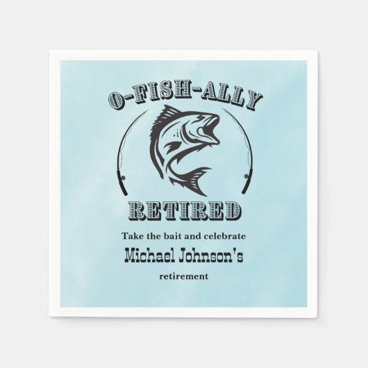 Ruhestandsfischerei auf O-Fisch in Ruhestand Serviette (Vorderseite)