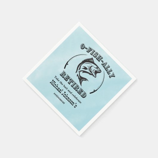 Ruhestandsfischerei auf O-Fisch in Ruhestand Serviette (Ecke)