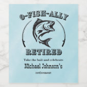 Ruhestandsfischerei auf O-Fisch in Ruhestand Weinetikett (Einzelnes Label)